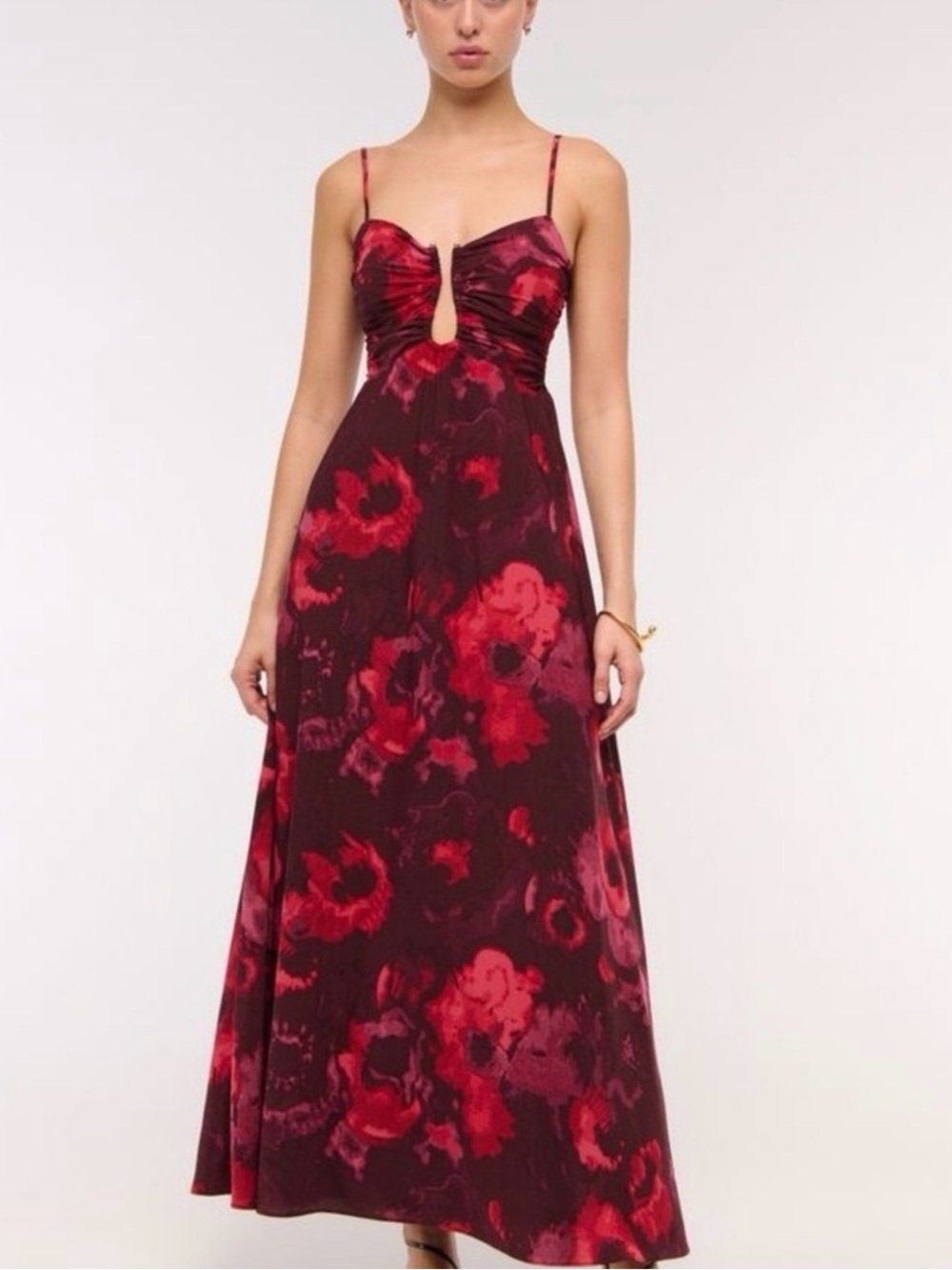 Red Floral Maxi Dress